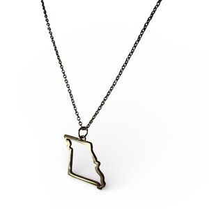 Gold-Plated Missouri State Outline Pendant Necklace
